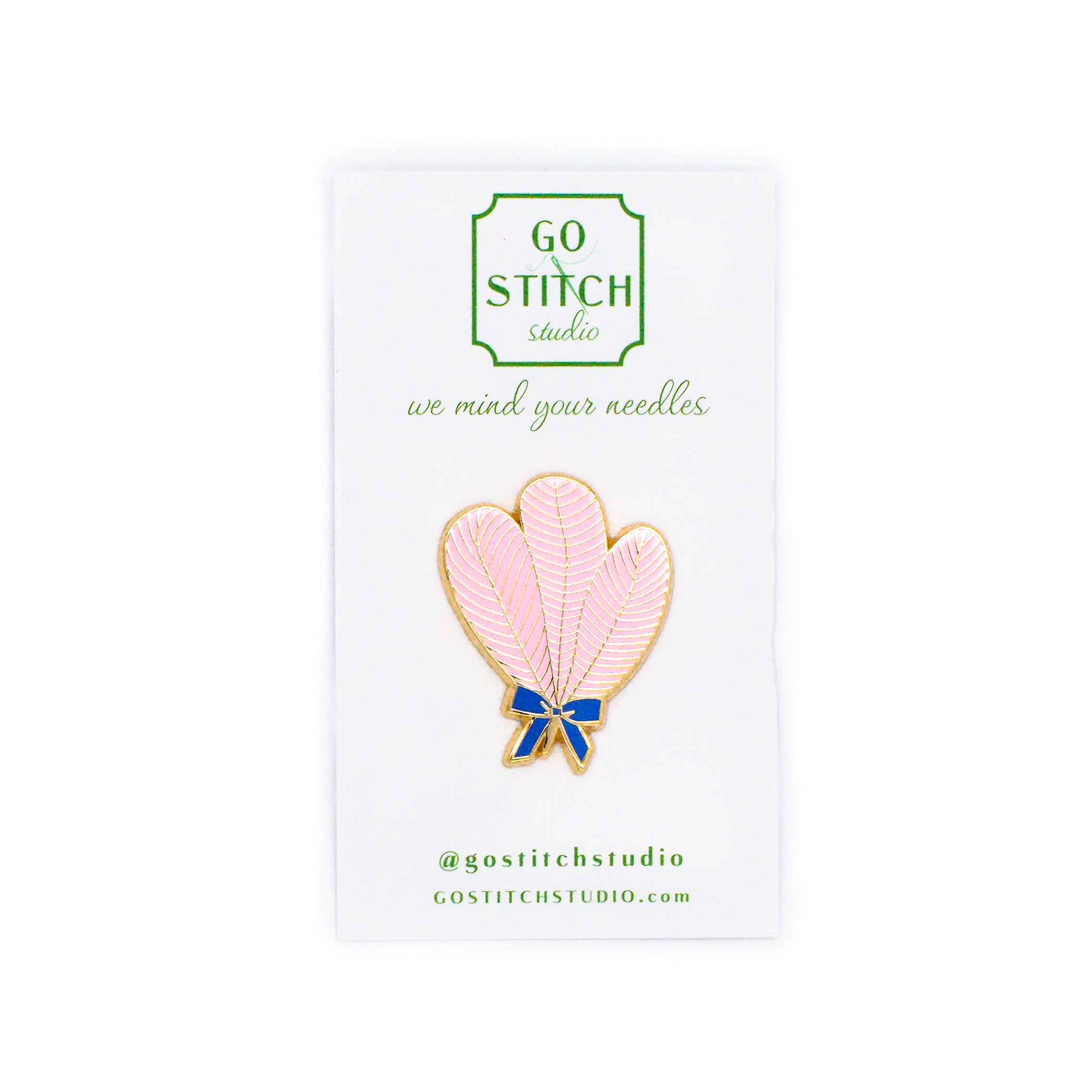 Pink Ostrich Feather Fan Needle Minder