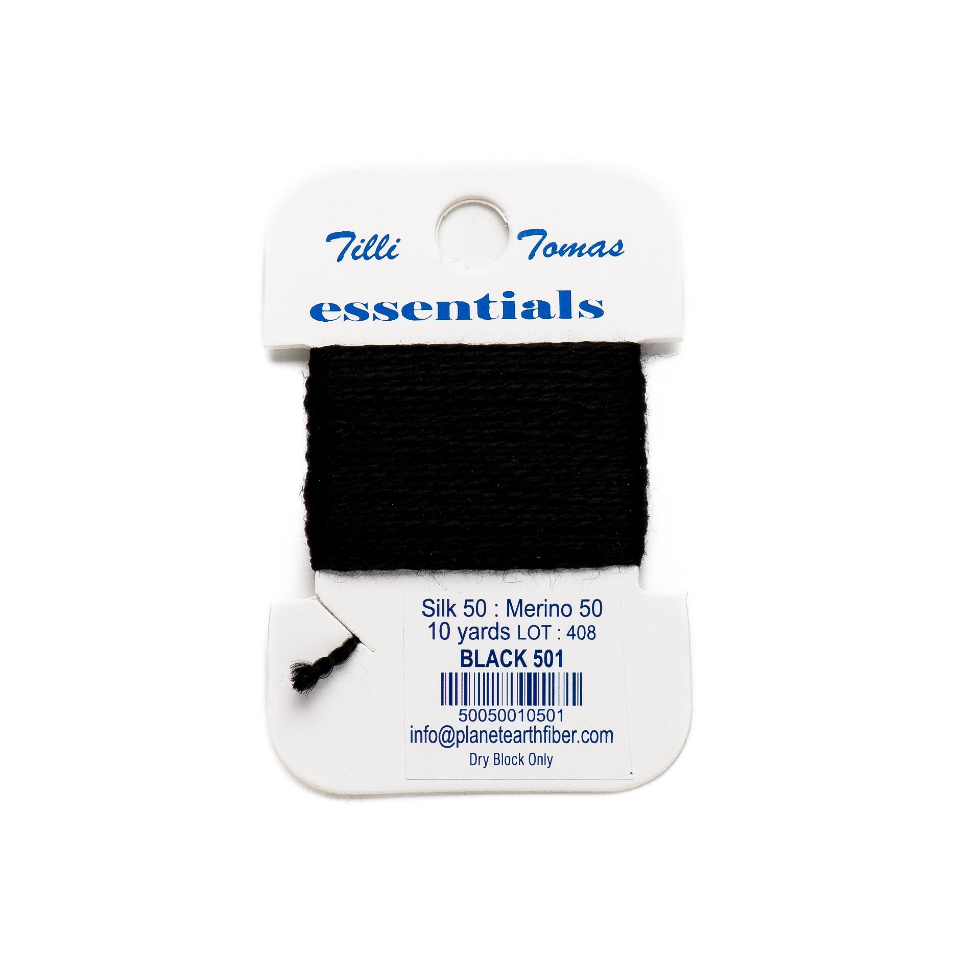 Essentials Cards - 501 Black — silk card for needlepoint, 18 mesh