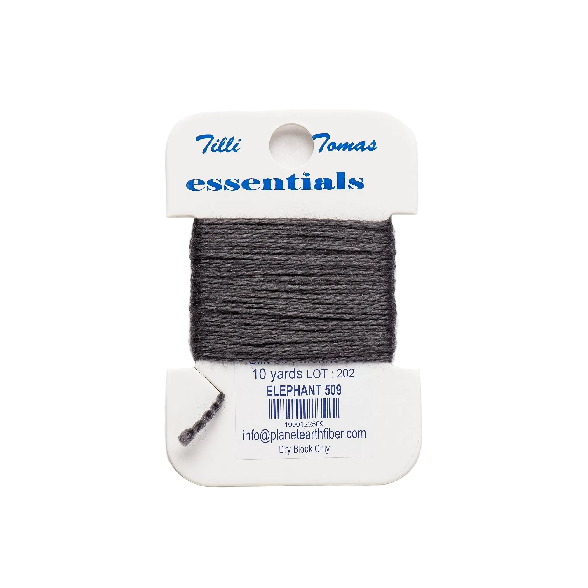 Essentials Cards - 509 Elephant — silk card for needlepoint, 18 mesh