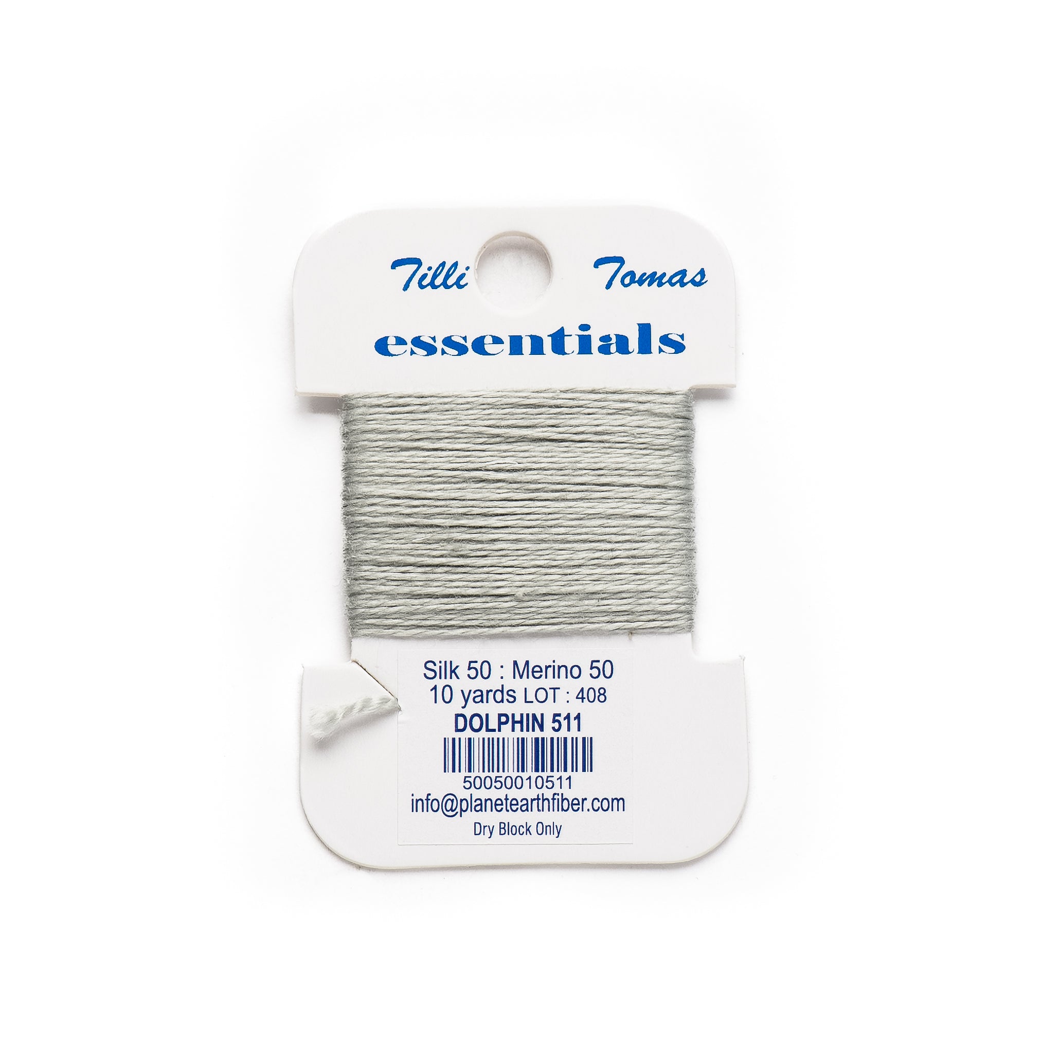 Essentials Cards - 511 Dolphin — silk card for needlepoint, 18 mesh