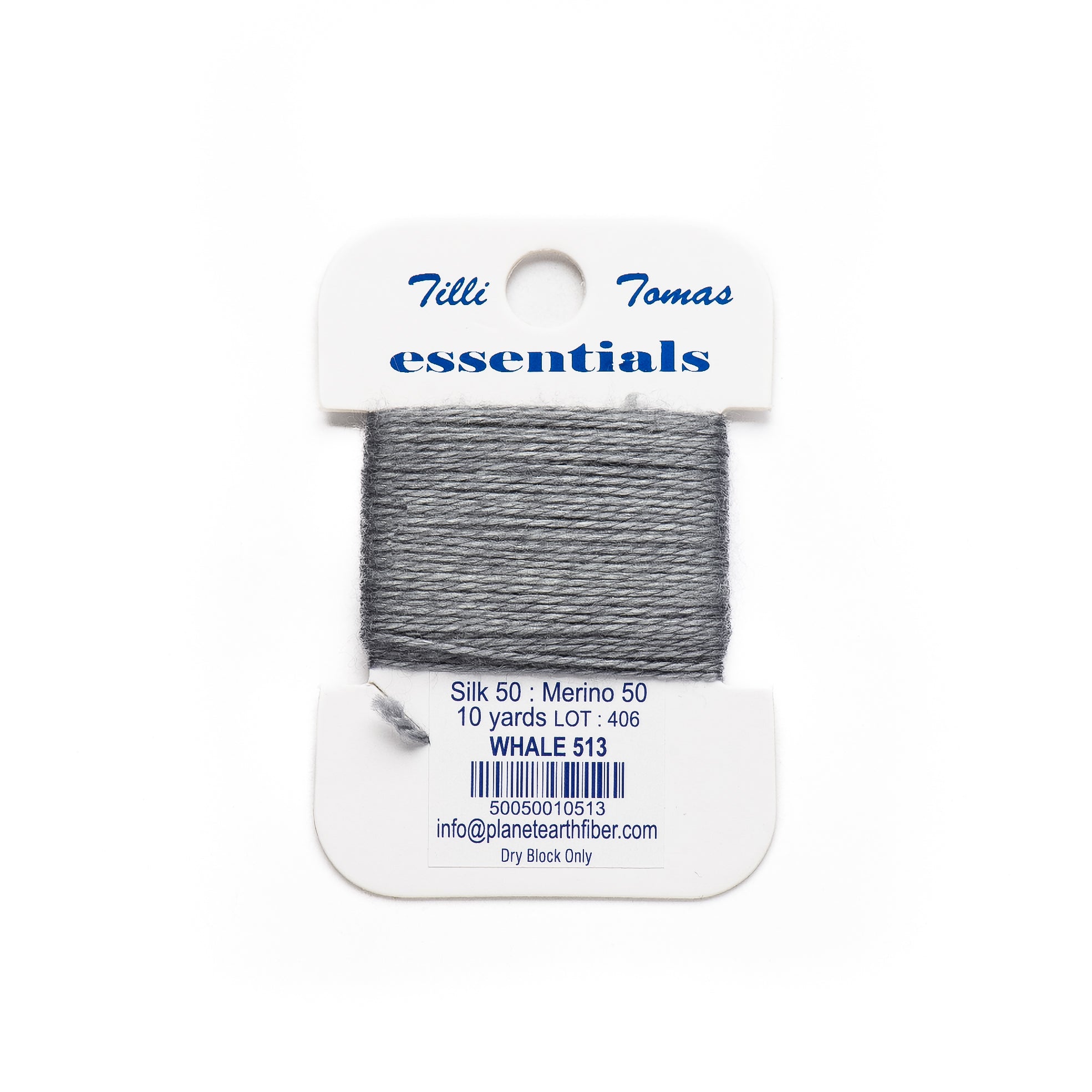 Essentials Cards - 513 Whale — silk card for needlepoint, 18 mesh