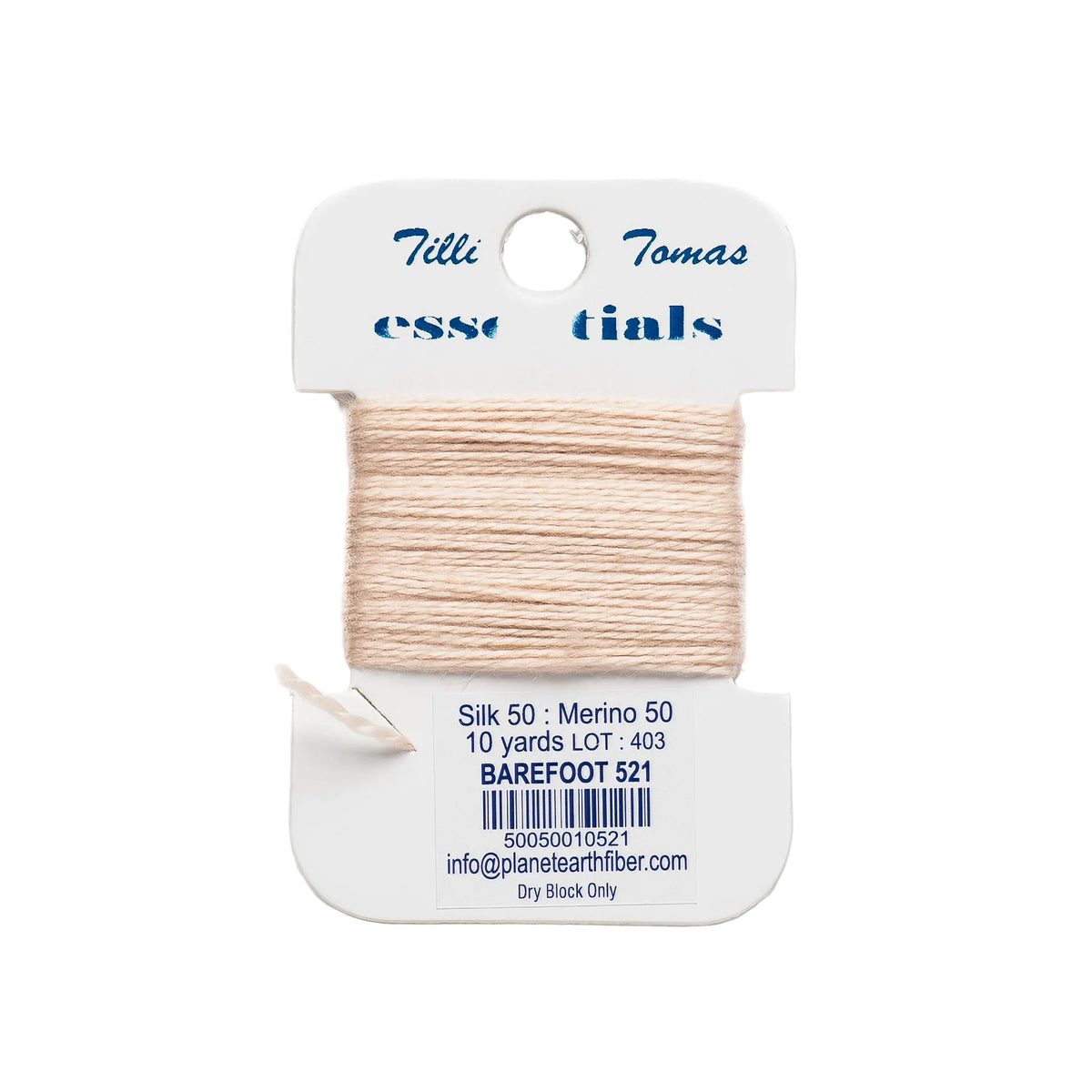 Essentials Cards - 521 Barefoot — silk card for needlepoint, 18 mesh