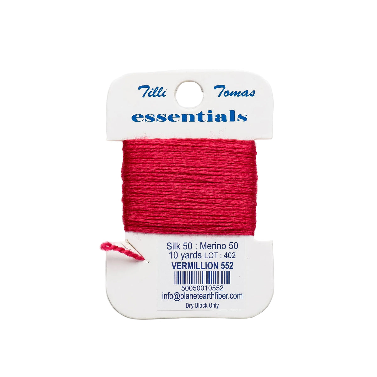 Essentials Cards - 552 Vermilion — silk card for needlepoint, 18 mesh