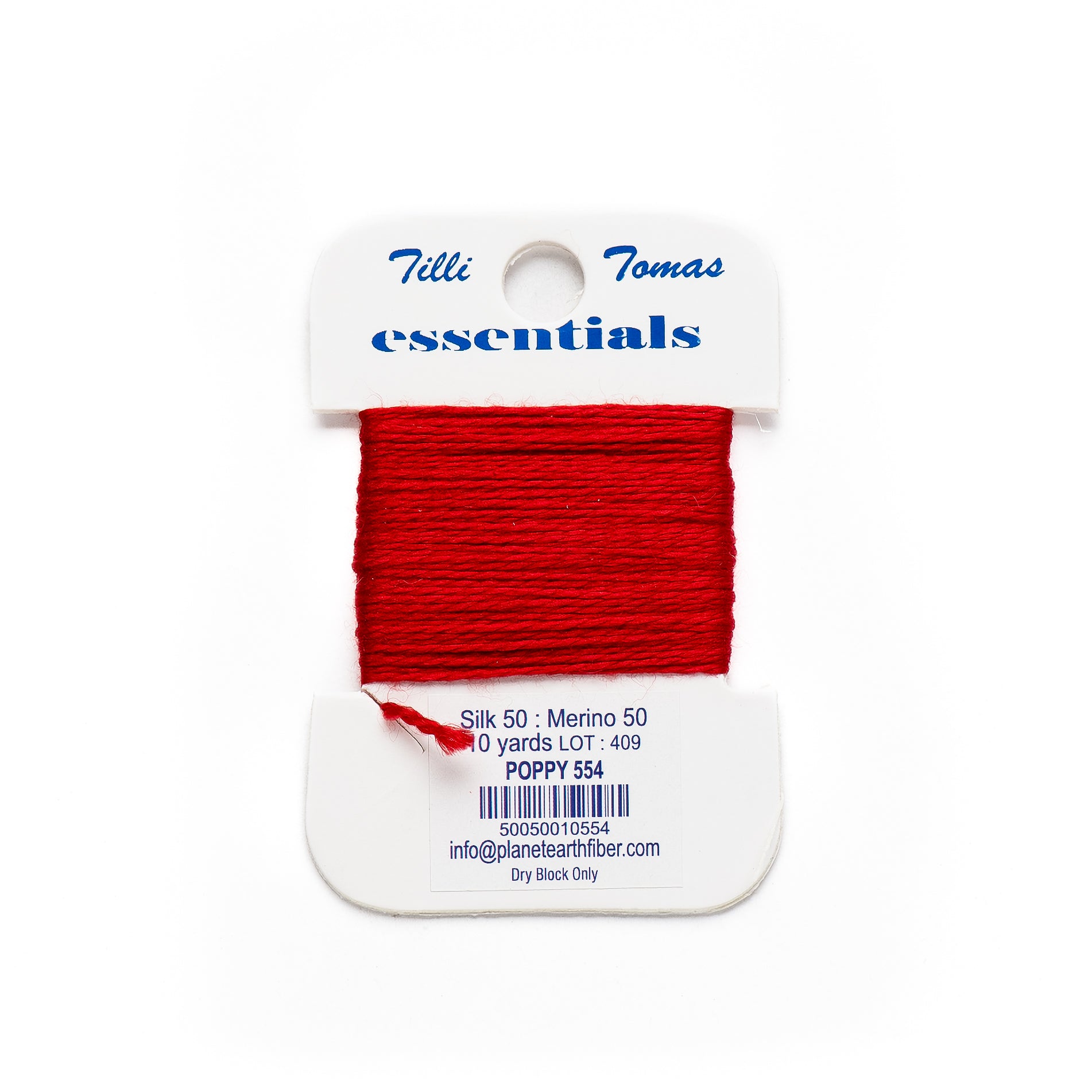 Essentials Cards - 554 Poppy — silk card for needlepoint, 18 mesh