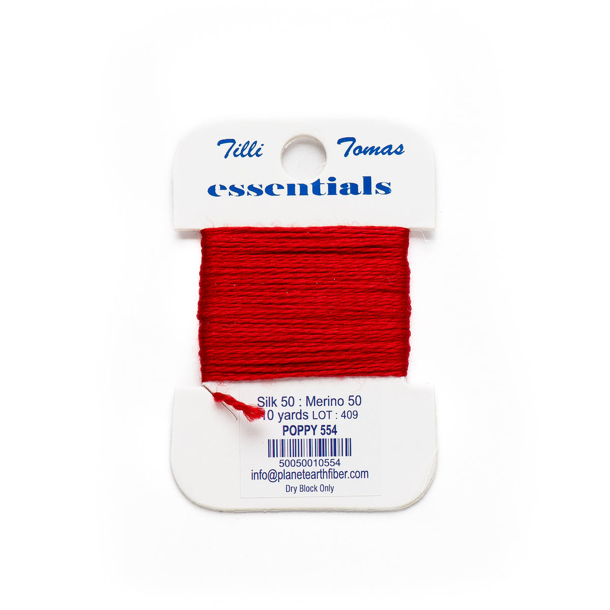Essentials Cards - 554 Poppy — silk card for needlepoint, 18 mesh