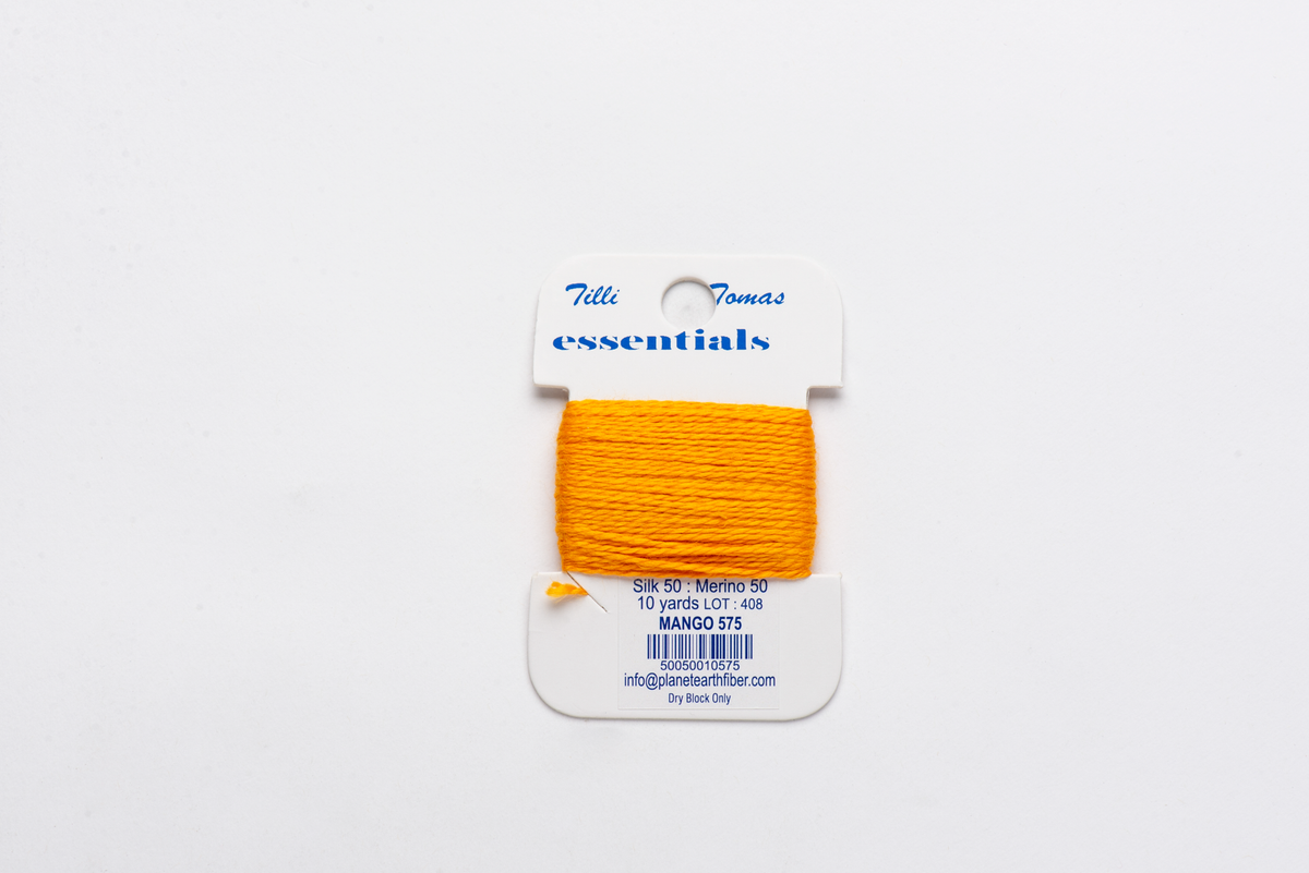Essentials Cards - 575 Mango — silk card for needlepoint, 18 mesh