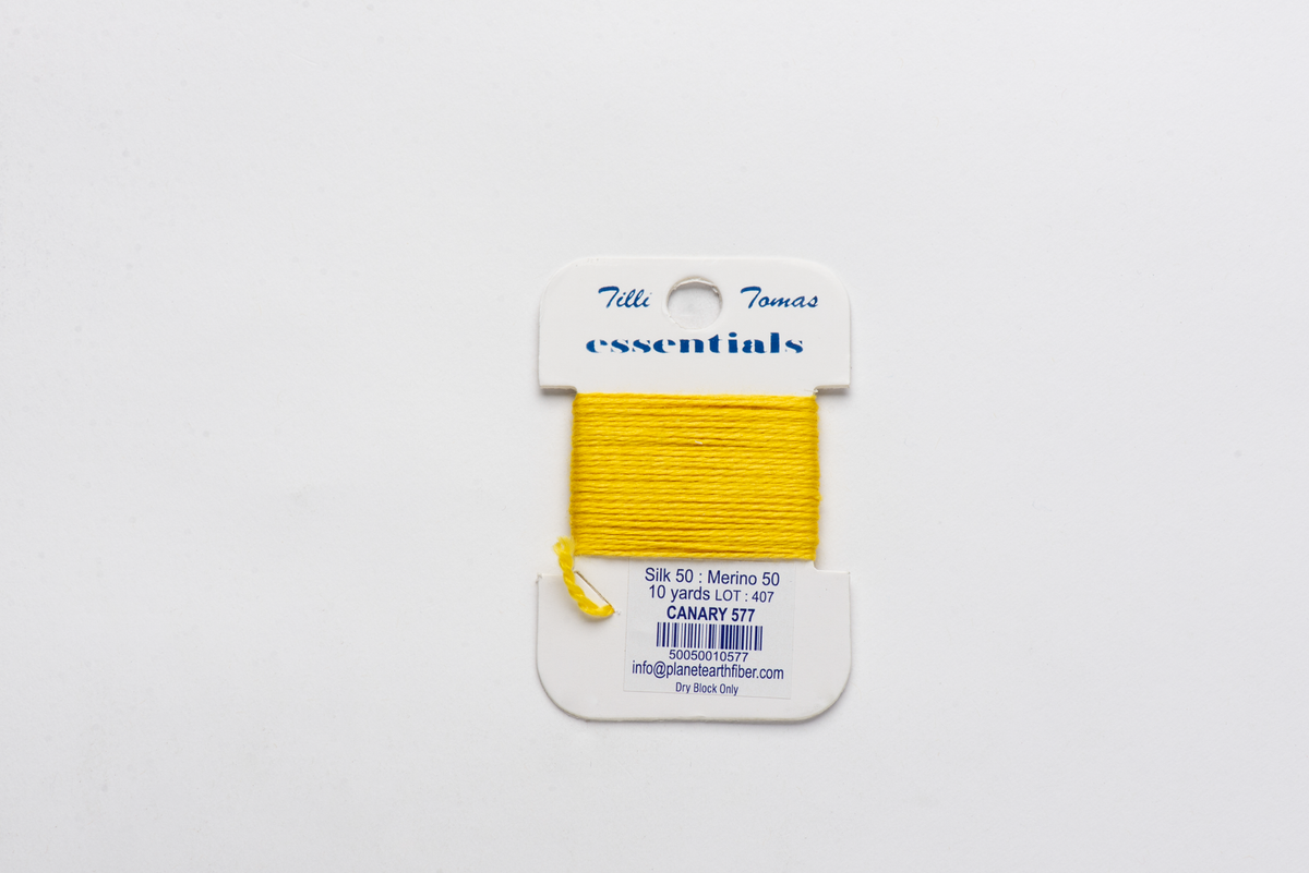 Essentials Cards - 577 Canary — silk card for needlepoint, 18 mesh