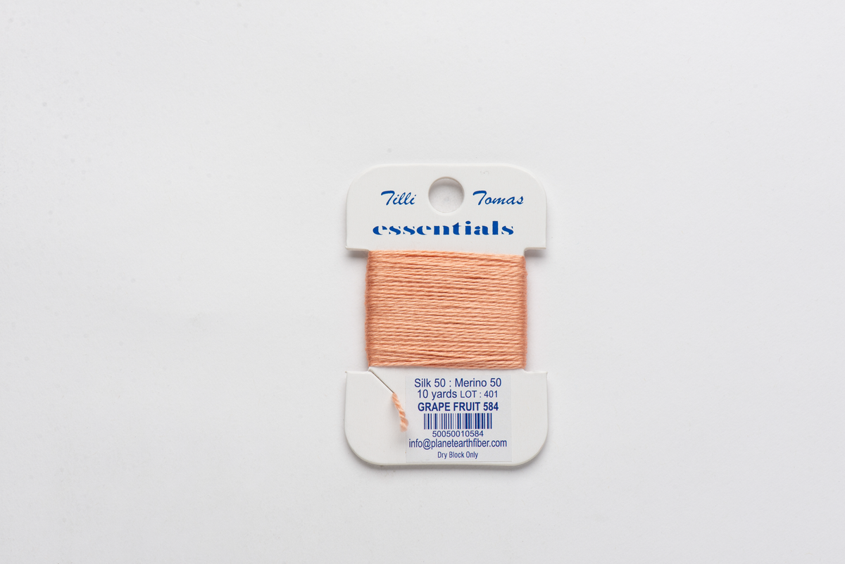 Essentials Cards - 584 Grapefruit — silk card for needlepoint, 18 mesh