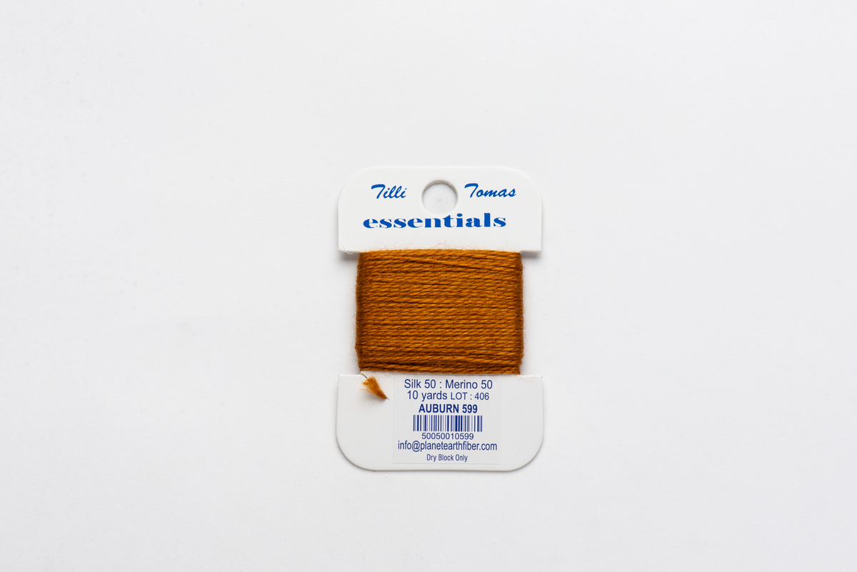 Essentials Cards - 599 Auburn — silk card for needlepoint, 18 mesh