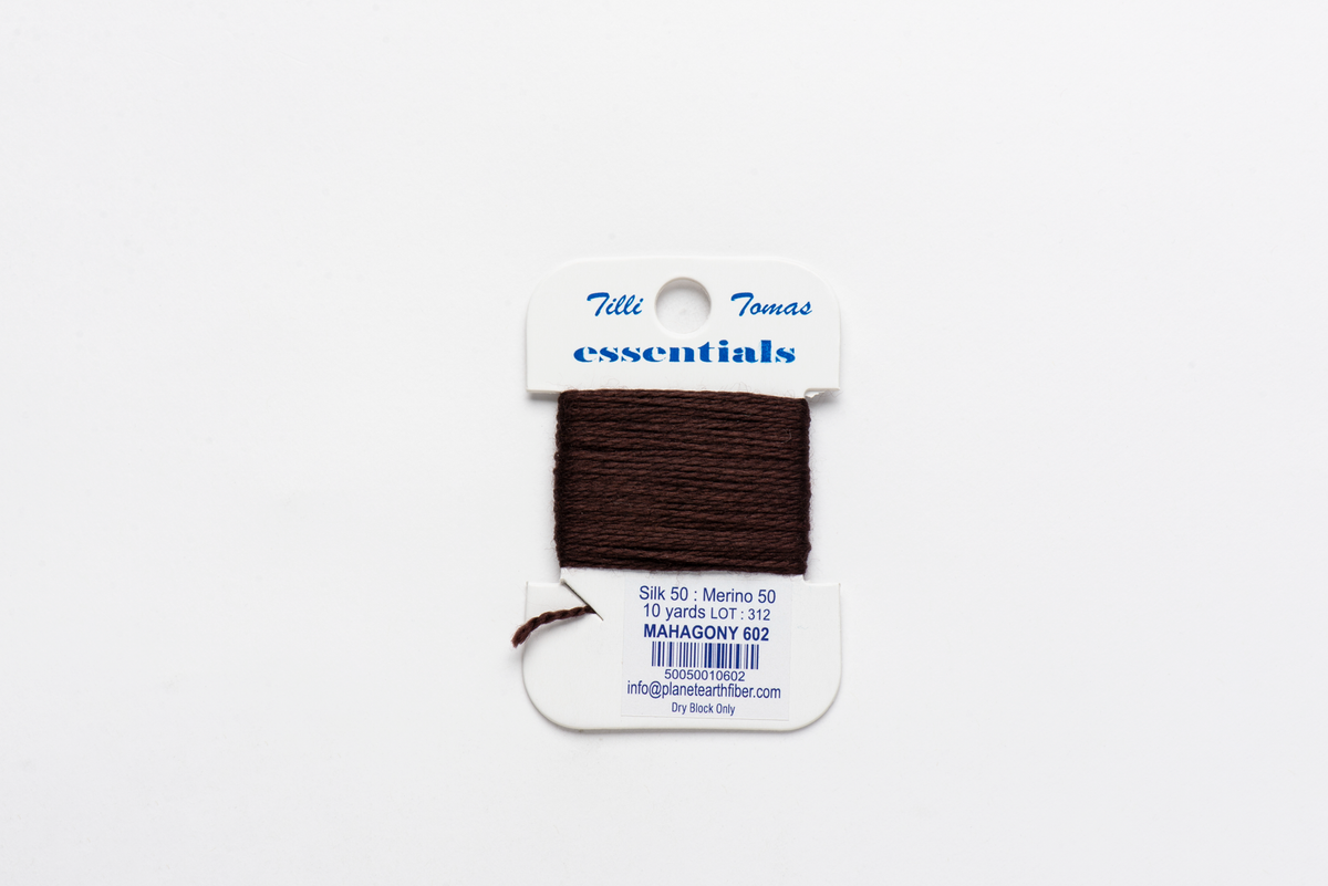 Essentials Cards - 602 Mahogany — silk card for needlepoint, 18 mesh