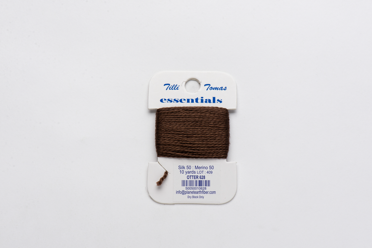 Essentials Cards - 628 Otter — silk card for needlepoint, 18 mesh
