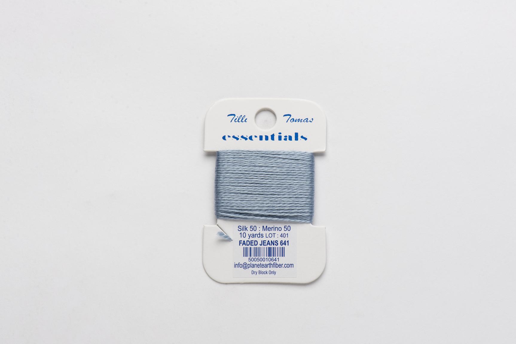 Essentials Cards - 641 Faded Jeans — silk card for needlepoint, 18 mesh