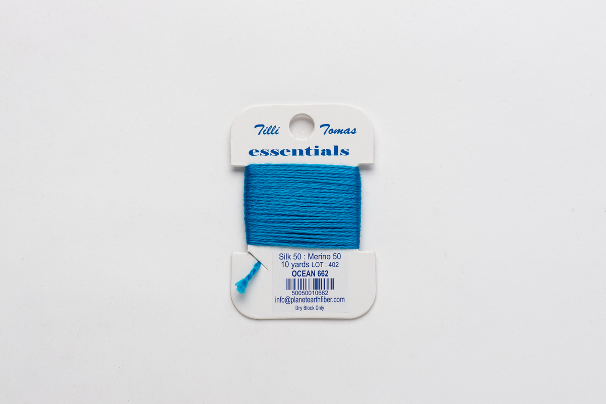 Essentials Cards - 662 Ocean — silk card for needlepoint, 18 mesh