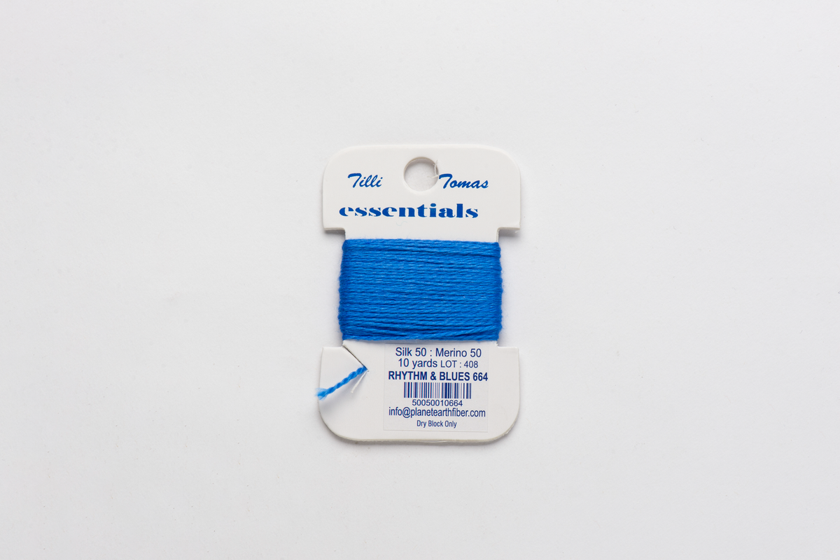 Essentials Cards - 664 Rhythm & Blues — silk card for needlepoint, 18 mesh