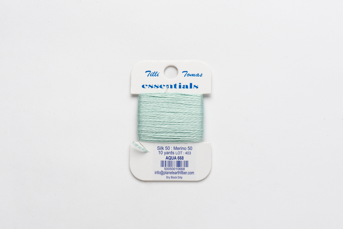 Essentials Cards - 668 Aqua — silk card for needlepoint, 18 mesh