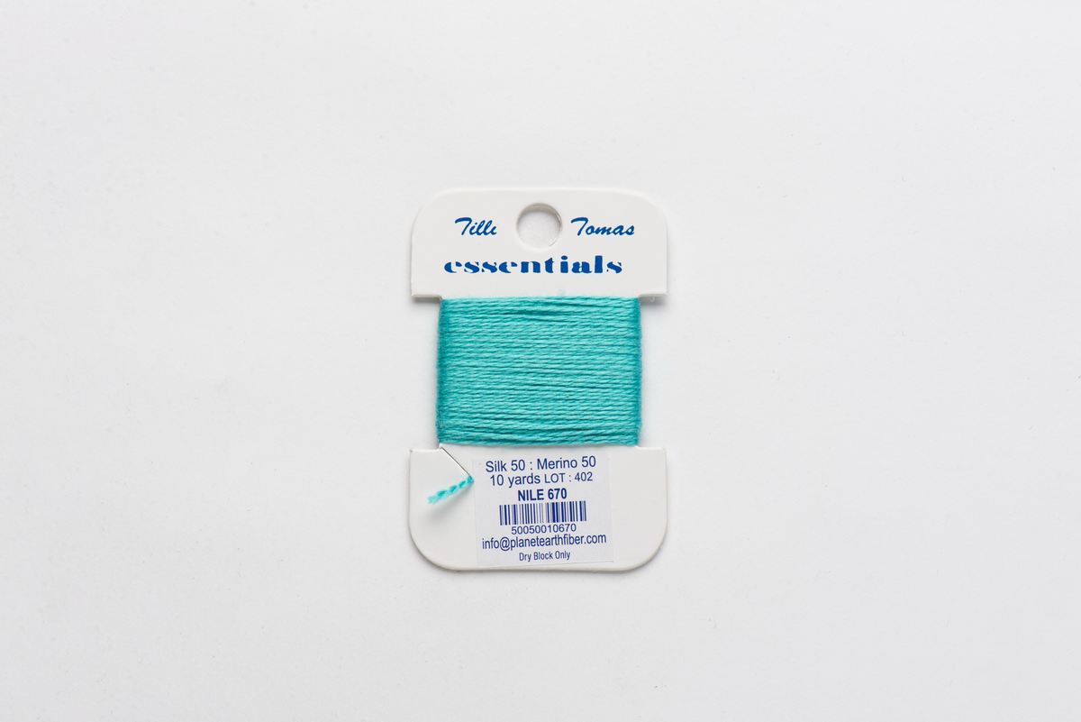 Essentials Cards - 670 Nile — silk card for needlepoint, 18 mesh