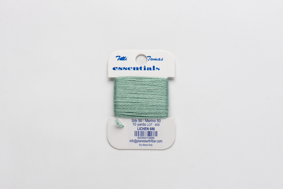 Essentials Cards - 686 Lichen — silk card for needlepoint, 18 mesh