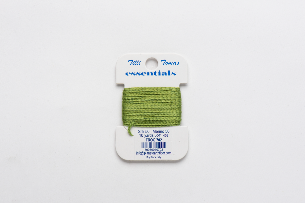 Essentials Cards - 702 Frog — silk card for needlepoint, 18 mesh