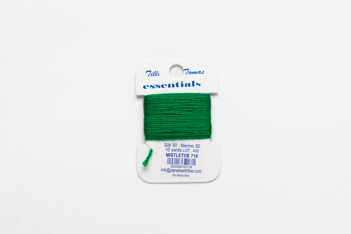 Essentials Cards - 716 Mistletoe — silk card for needlepoint, 18 mesh