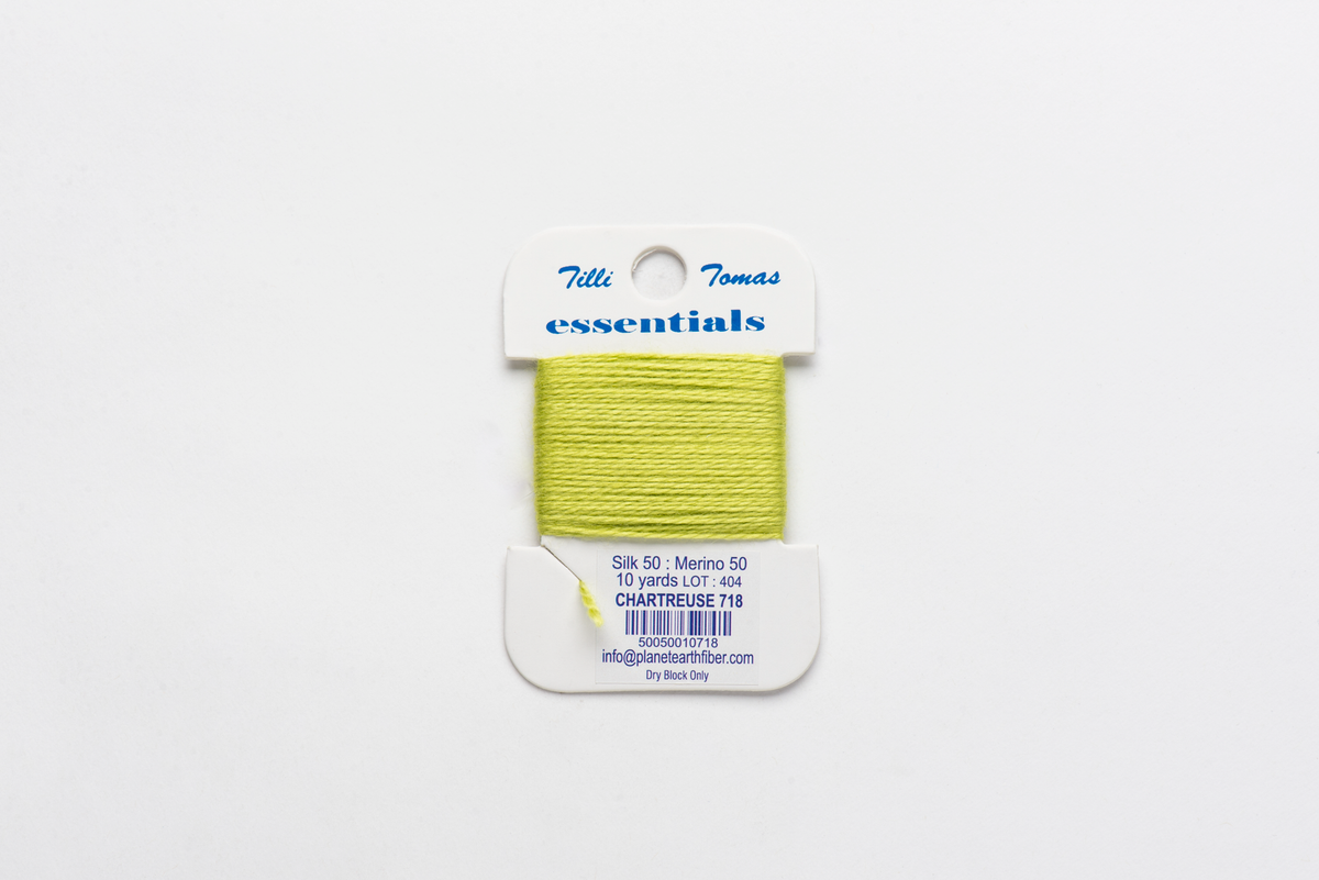 Essentials Cards - 718 Chartreuse — silk card for needlepoint, 18 mesh
