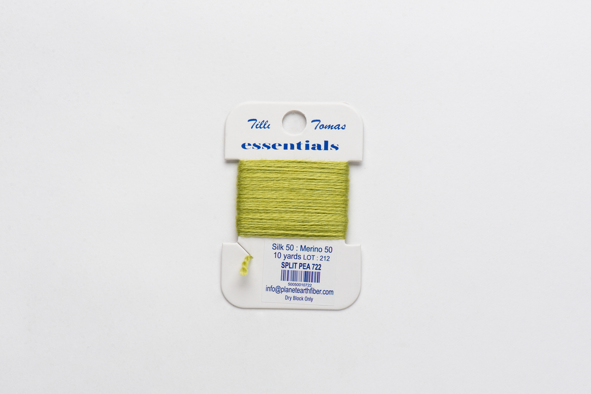 Essentials Cards - 722 Split Pea — silk card for needlepoint, 18 mesh