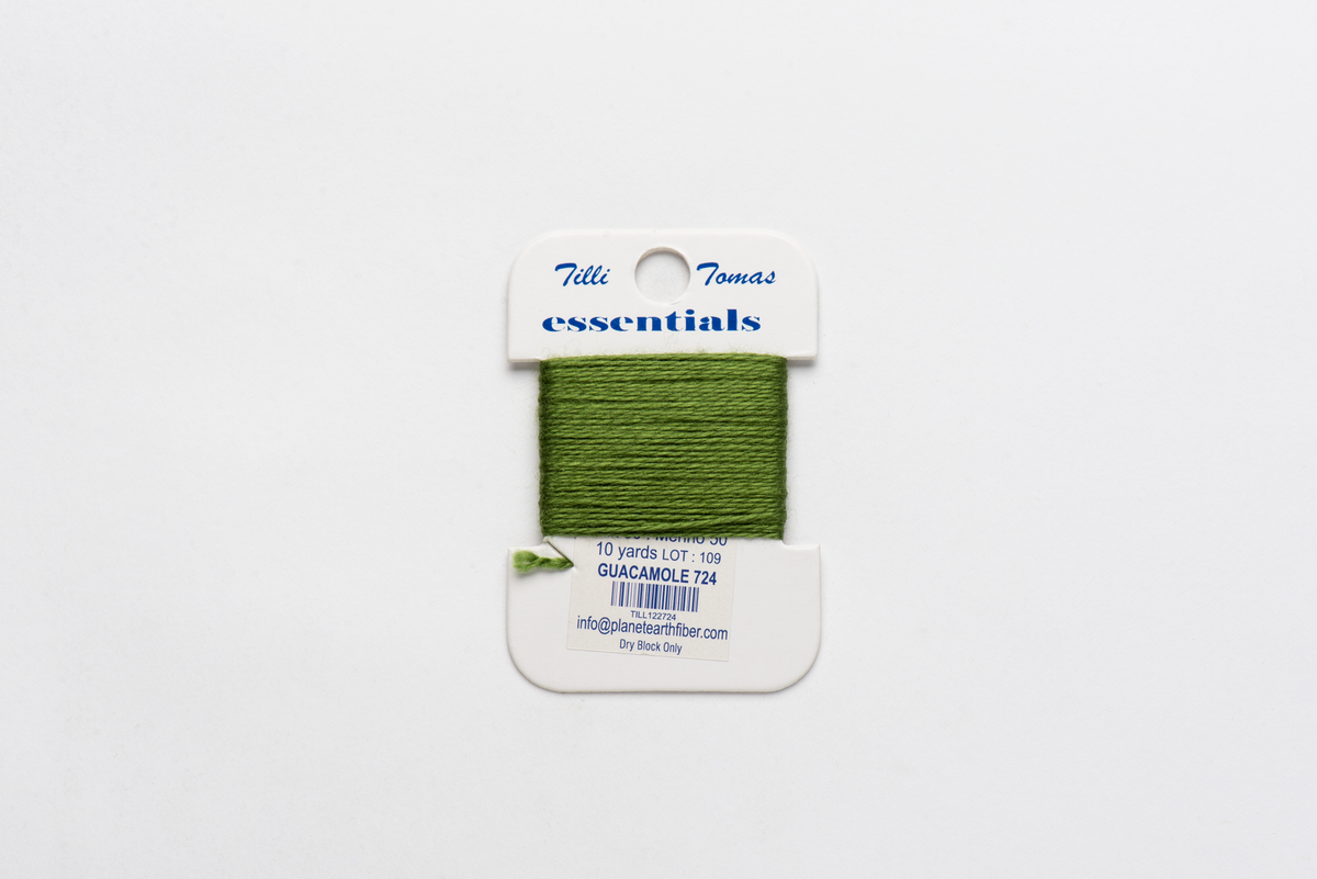 Essentials Cards - 724 Guacamole — silk card for needlepoint, 18 mesh
