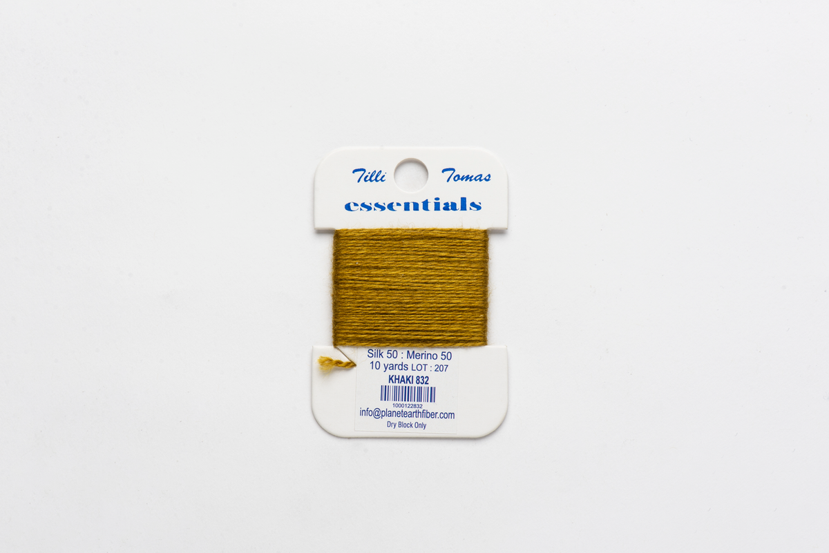 Essentials Cards - 832 Khaki — silk card for needlepoint, 18 mesh