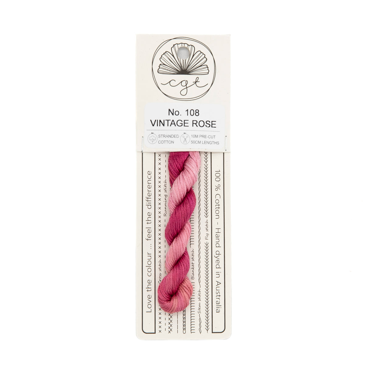 Cottage Garden Threads - 108 Vintage Rose — needlepoint thread, 13 and 18 mesh