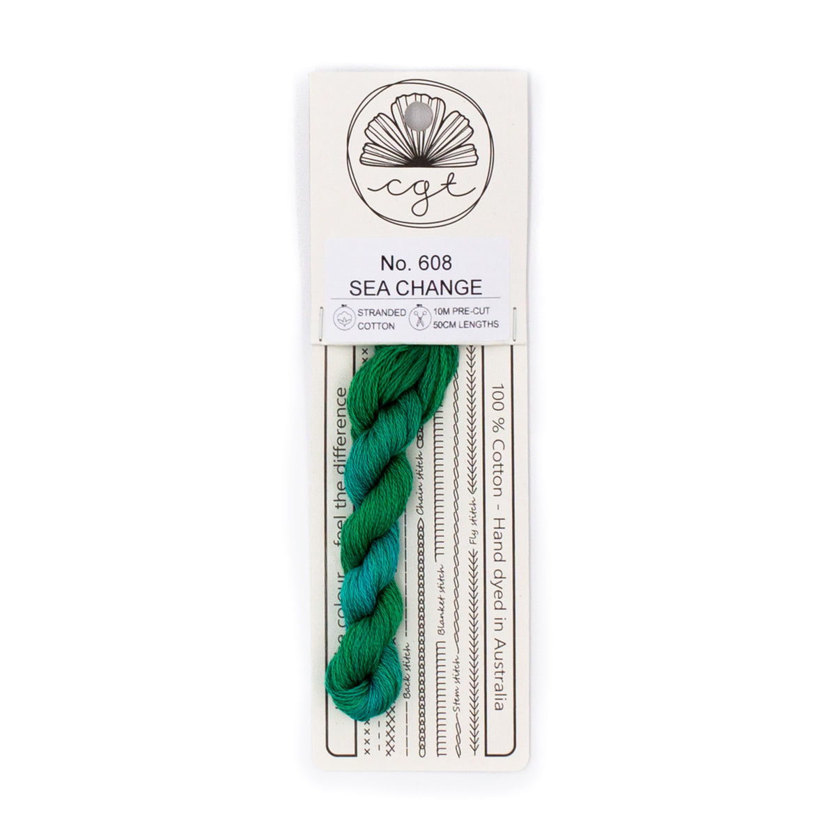 Cottage Garden Threads - 608 Sea Change — needlepoint thread, 13 and 18 mesh