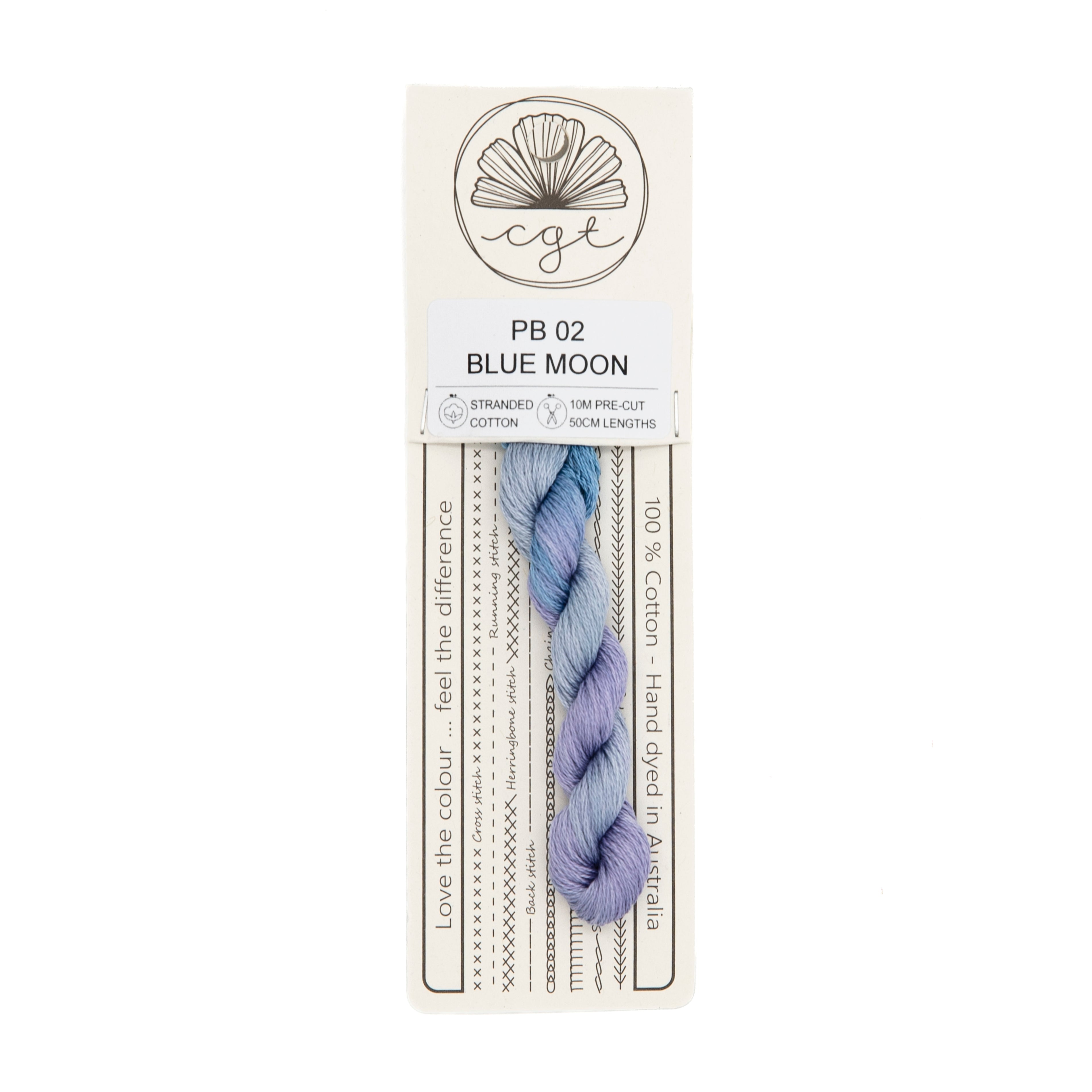 Cottage Garden Threads - PB02 Blue Moon — needlepoint thread, 13 and 18 mesh