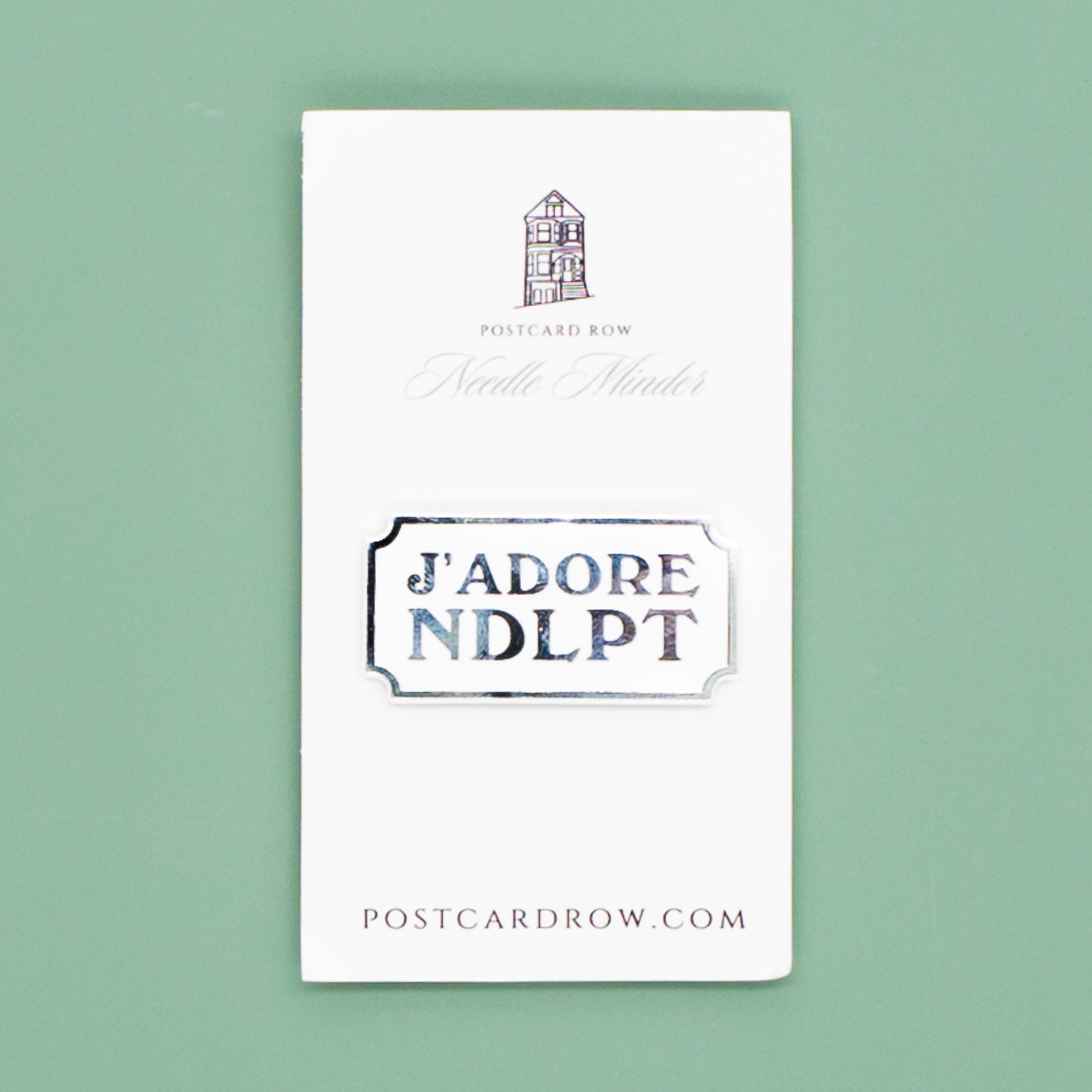 J'adore NDLPT Needle Minder by Postcard Row — needlepoint accessory from Angel City Stitchery