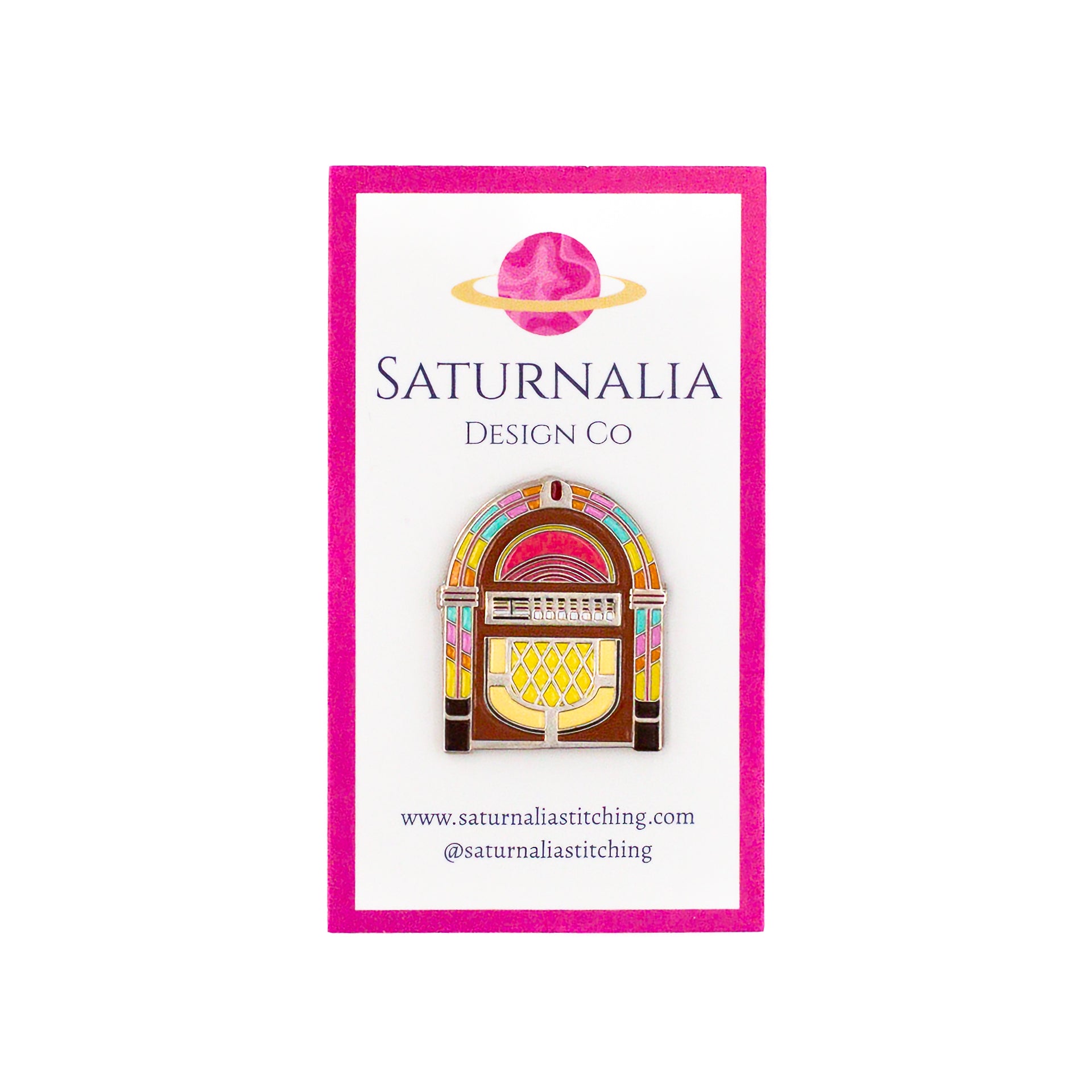 Jukebox Needle Minder by Saturnalia Stitching — needlepoint accessory from Angel City Stitchery