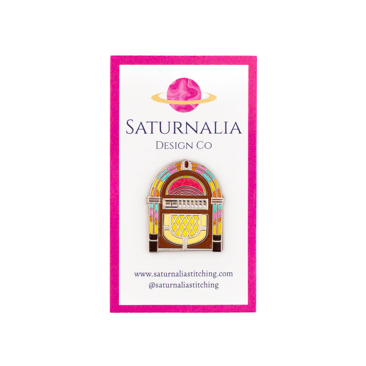 Jukebox Needle Minder by Saturnalia Stitching — needlepoint accessory from Angel City Stitchery