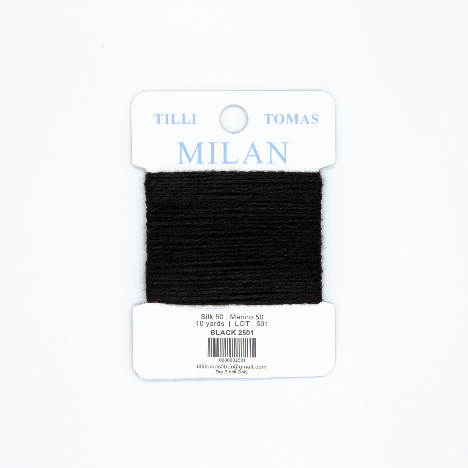 Milan Cards - 2501 Black — silk card for needlepoint, 13 mesh