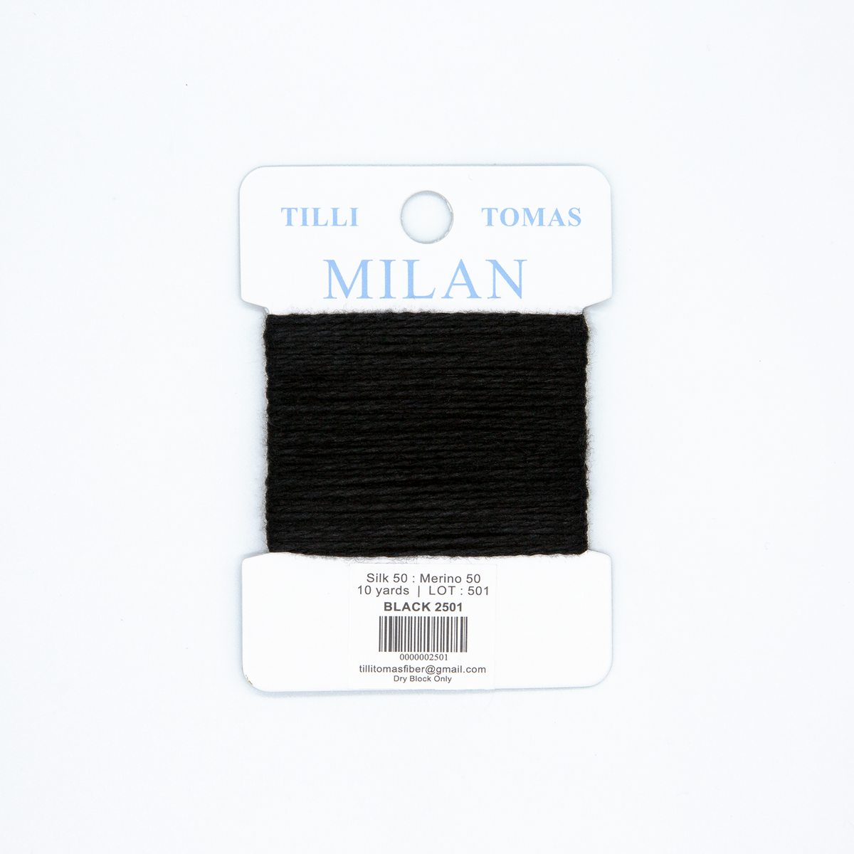 Milan Cards - 2501 Black — silk card for needlepoint, 13 mesh