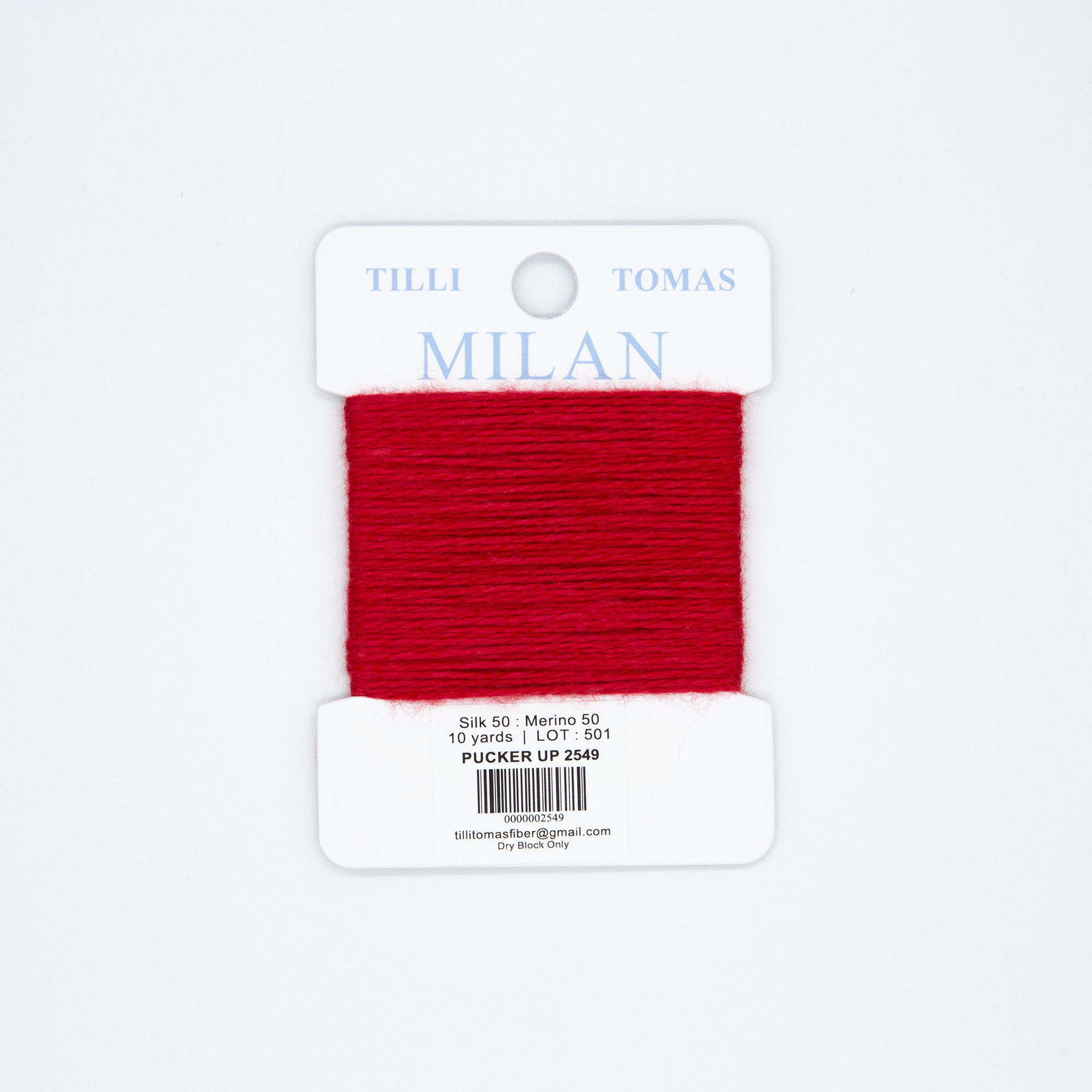 Milan Cards - 2549 Pucker Up — silk card for needlepoint, 13 mesh