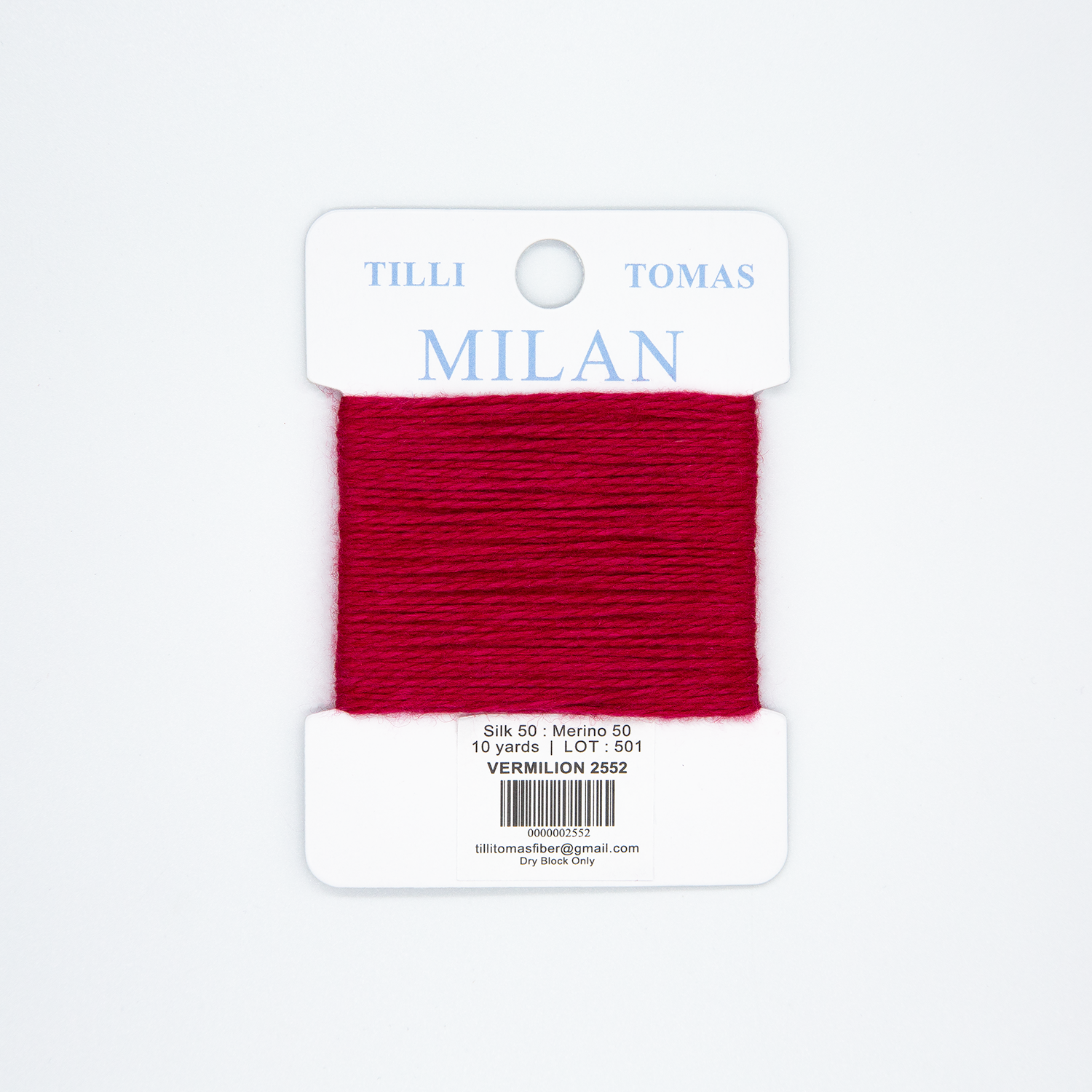 Milan Cards - 2552 Vermilion — silk card for needlepoint, 13 mesh