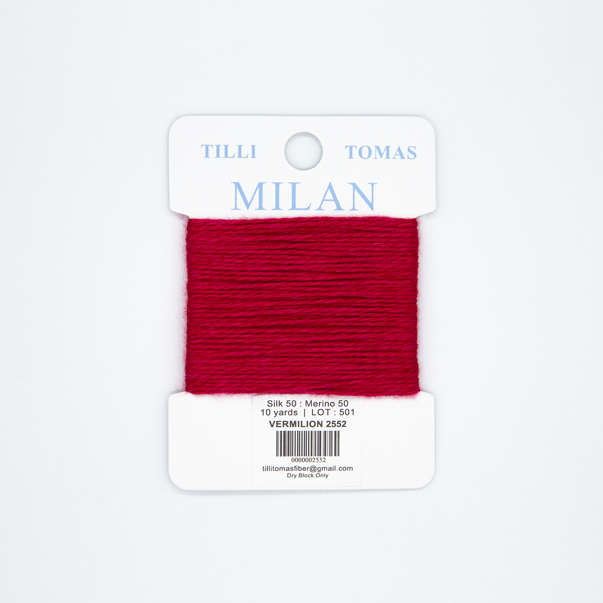 Milan Cards - 2552 Vermilion — silk card for needlepoint, 13 mesh
