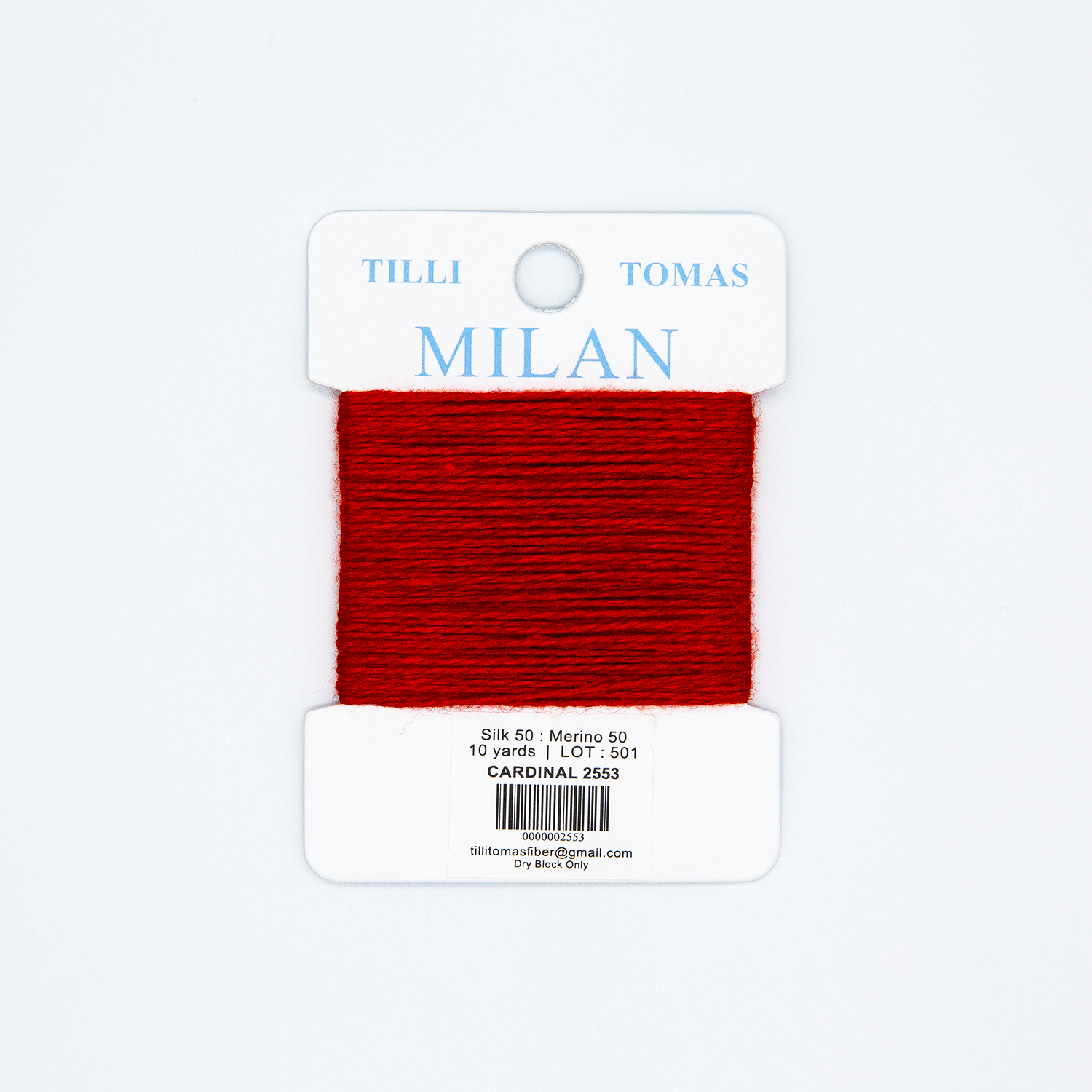 Milan Cards - 2553 Cardinal — silk card for needlepoint, 13 mesh
