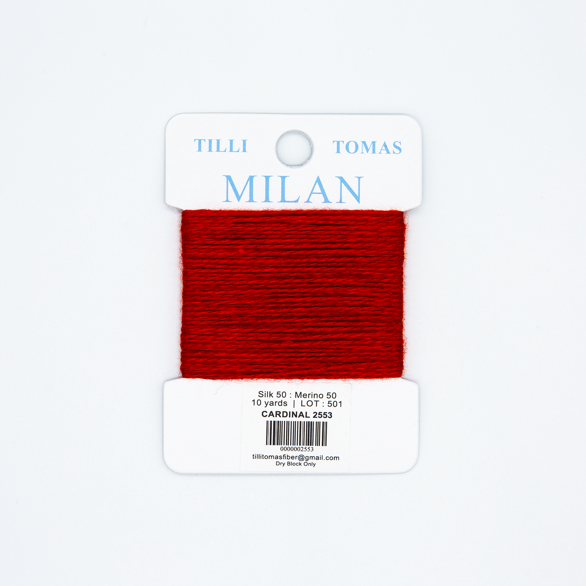 Milan Cards - 2553 Cardinal — silk card for needlepoint, 13 mesh