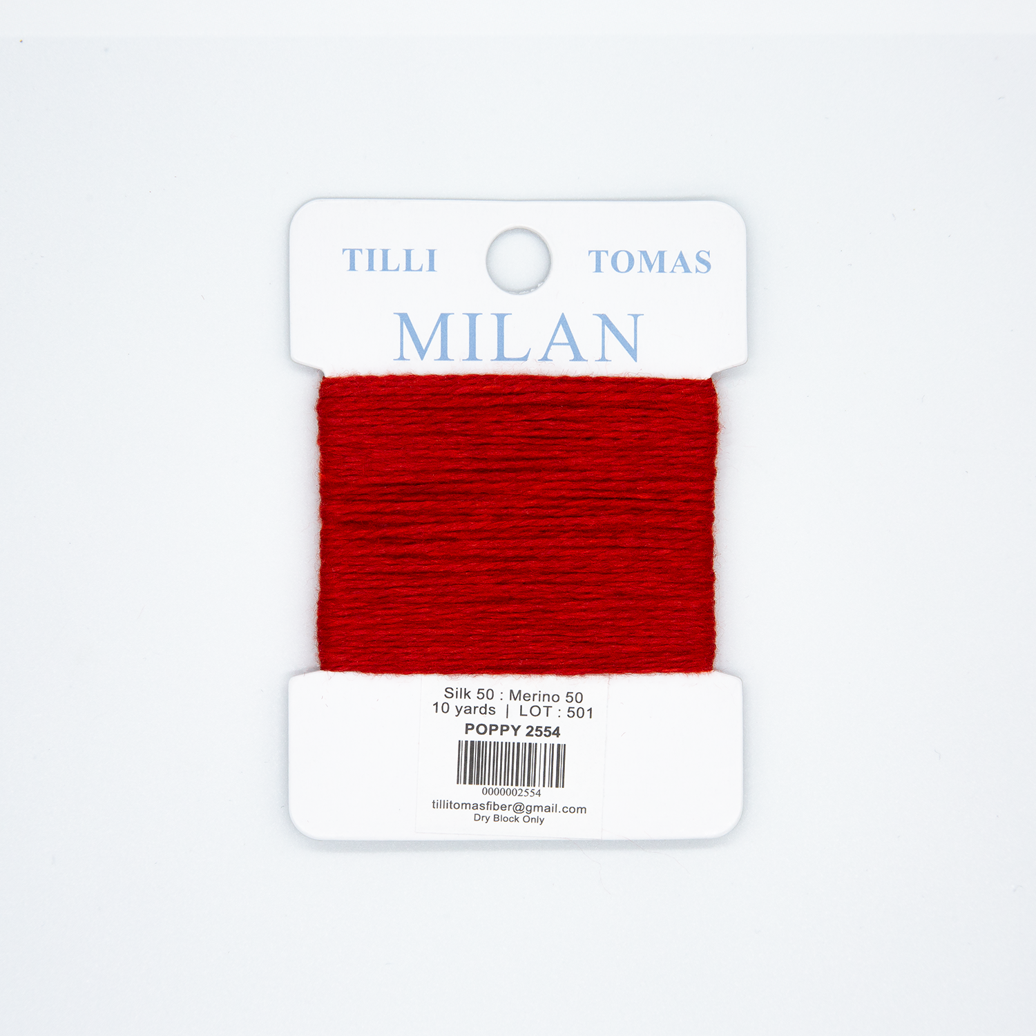 Milan Cards - 2554 Poppy — silk card for needlepoint, 13 mesh