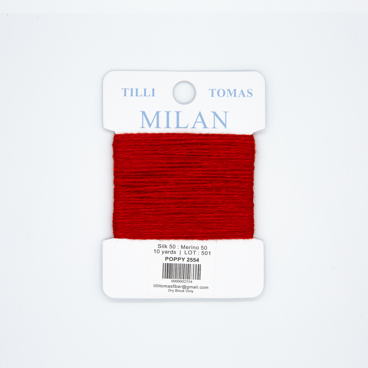 Milan Cards - 2554 Poppy — silk card for needlepoint, 13 mesh
