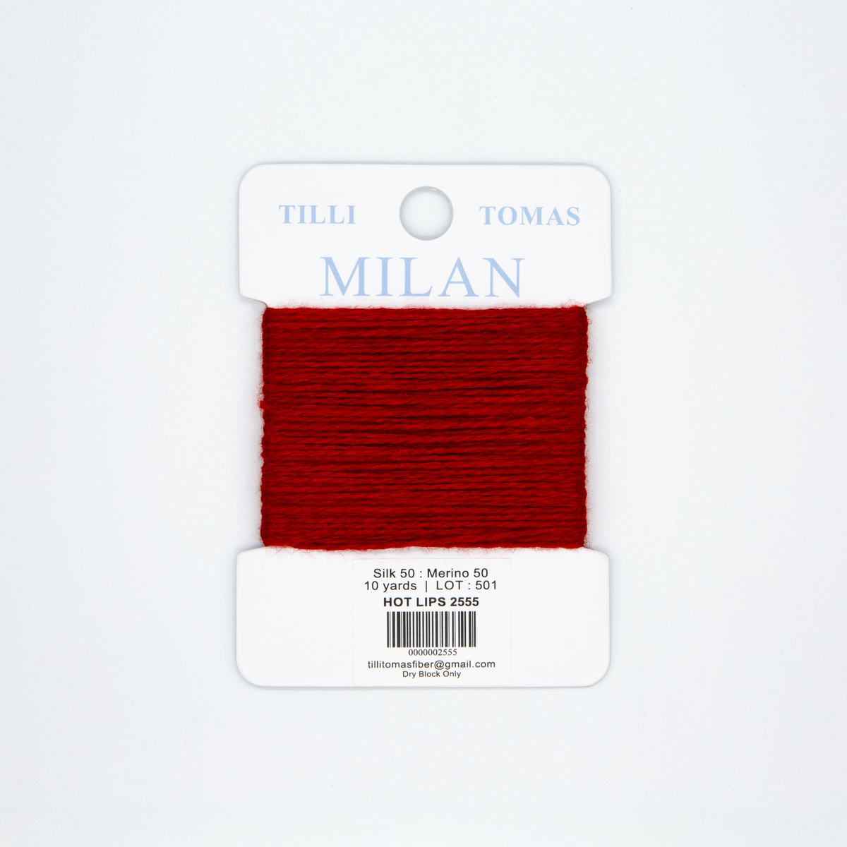 Milan Cards - 2555 Hot Lips — silk card for needlepoint, 13 mesh