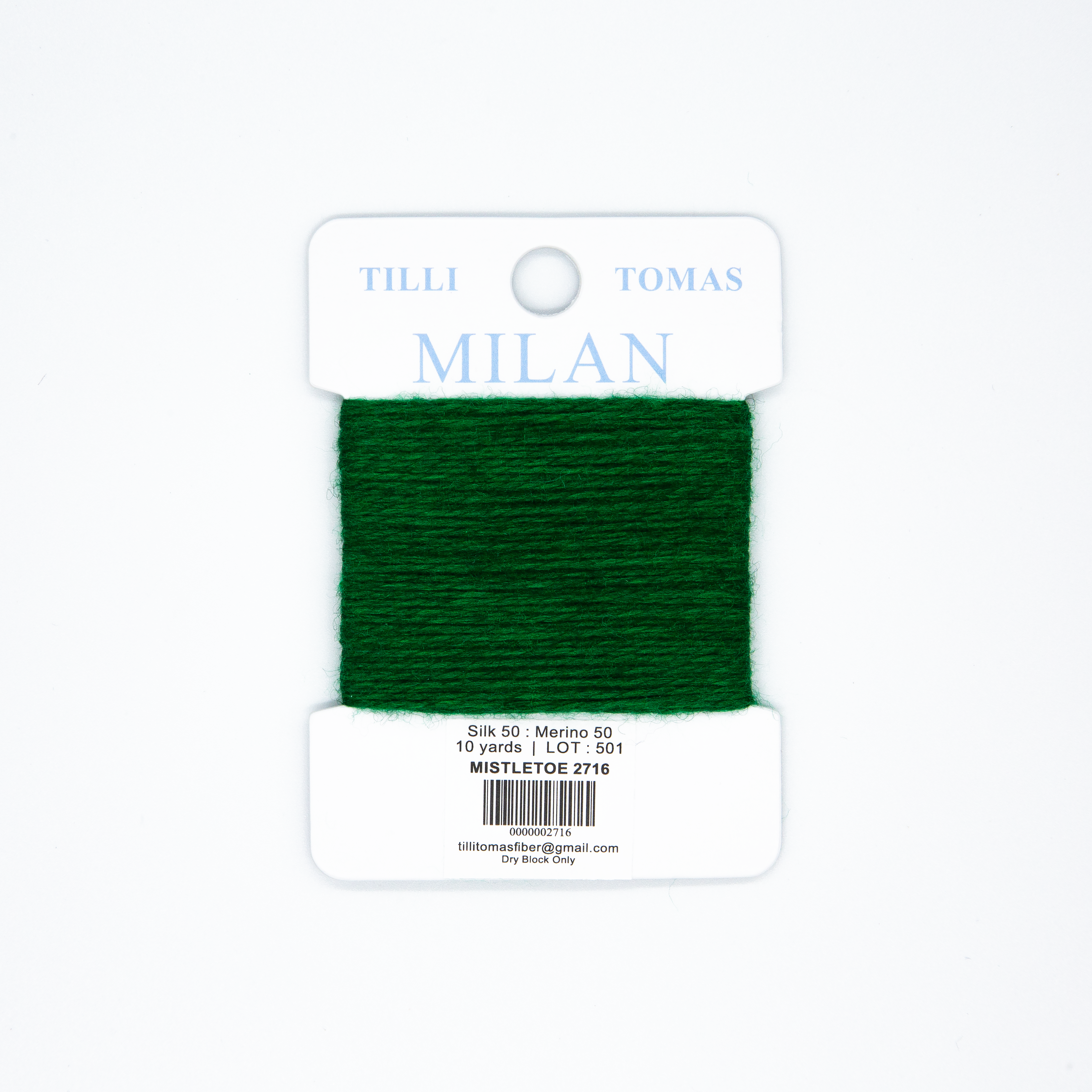 Milan Cards - 2716 Mistletoe — silk card for needlepoint, 13 mesh