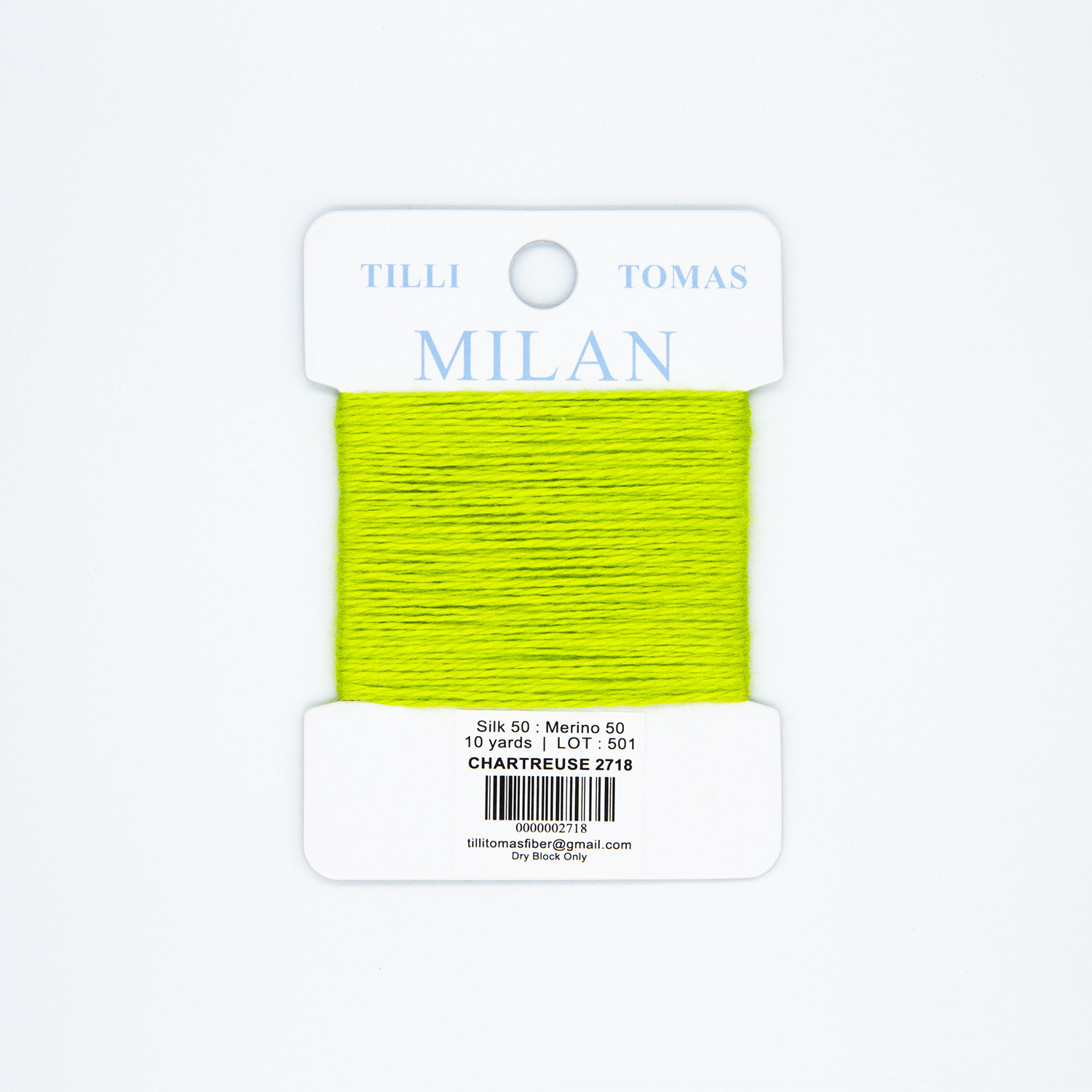 Milan Cards - 2718 Chartreuse — silk card for needlepoint, 13 mesh