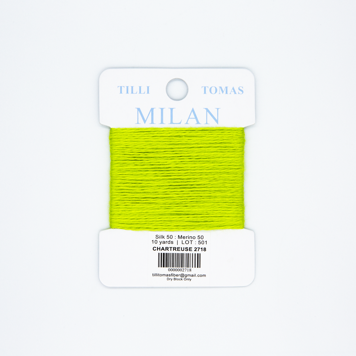 Milan Cards - 2718 Chartreuse — silk card for needlepoint, 13 mesh
