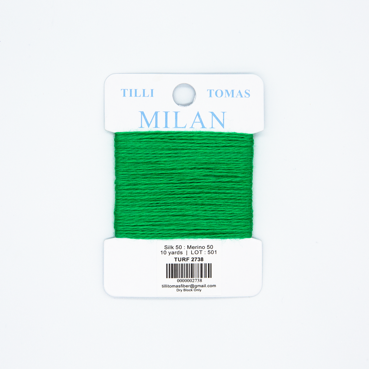 Milan Cards - 2738 Turf — silk card for needlepoint, 13 mesh