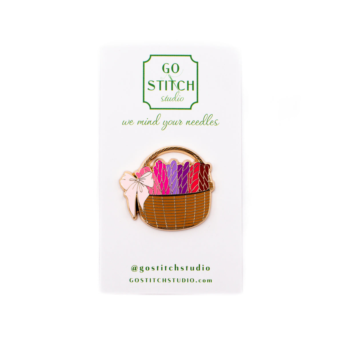 Needlepoint Basket Needle Minder by Go Stitch Studio — needlepoint accessory from Angel City Stitchery