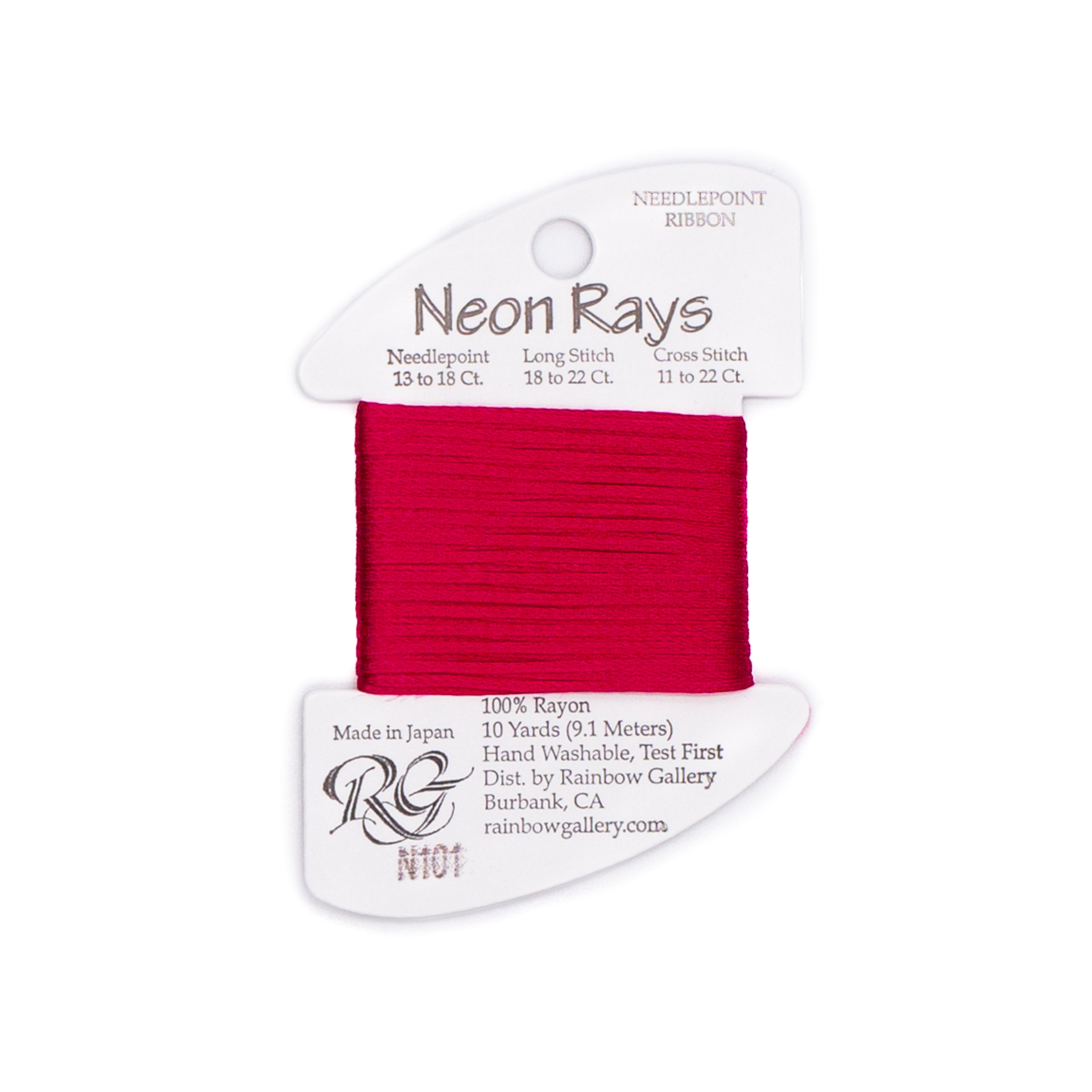 Neon Rays N101 Rose — Rainbow Gallery thread for needlepoint, 13 and 18 mesh