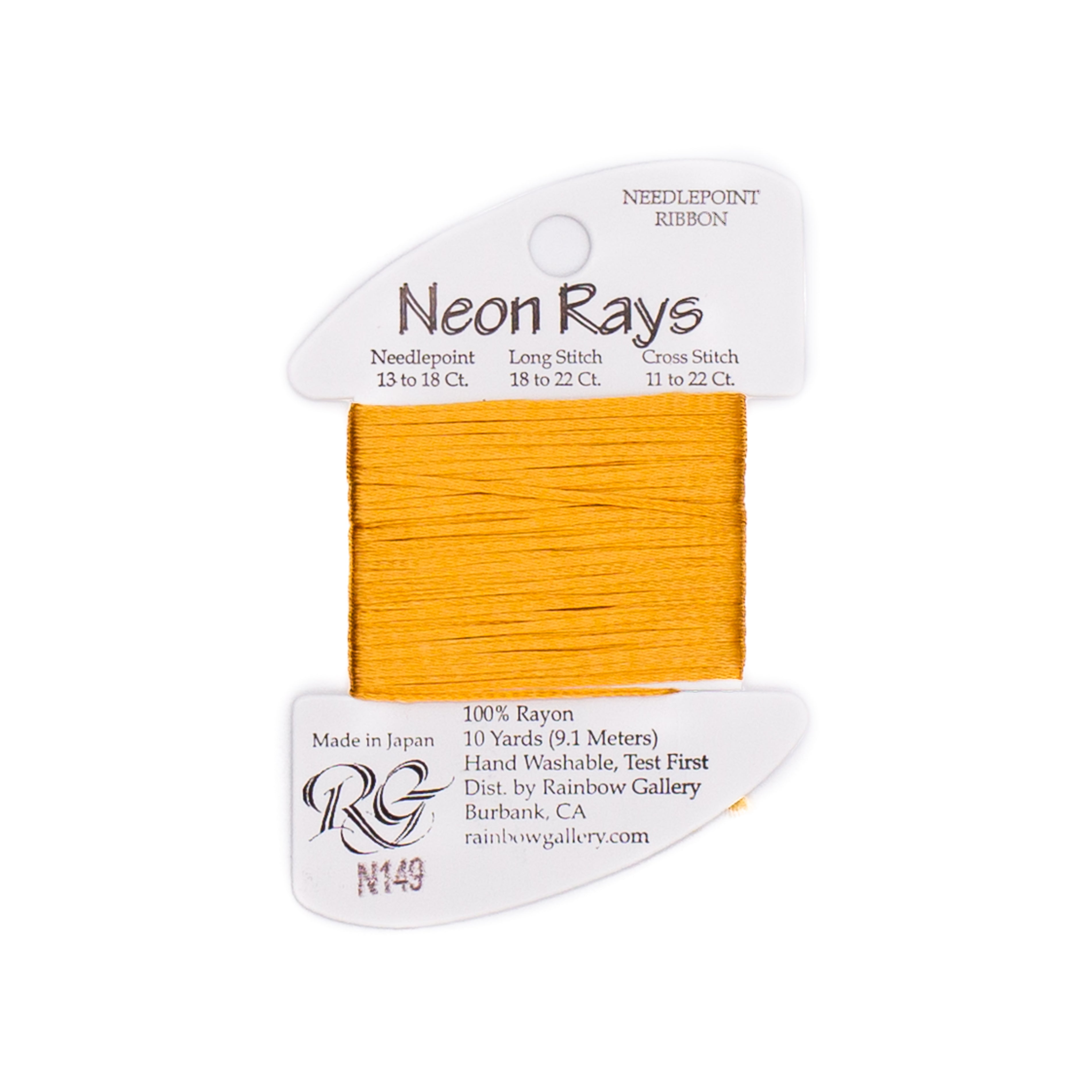Neon Rays N149 Golden Glow — Rainbow Gallery thread for needlepoint, 13 and 18 mesh